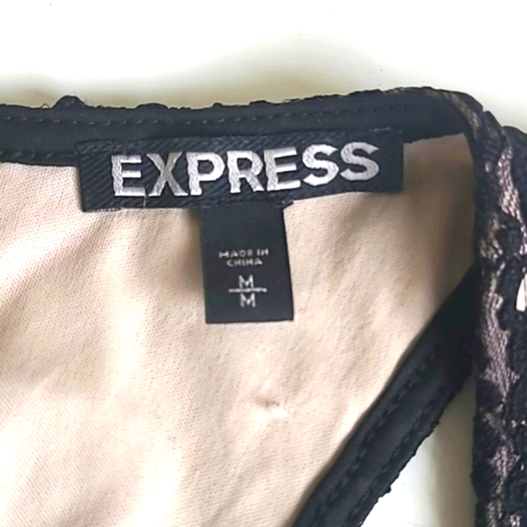 Express Lace Midi Sheath Dress Black & White Medium - Picture 3 of 7